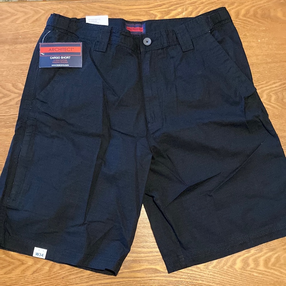 🖤 Architect Men’s Black Cargo Shorts (34) NWT